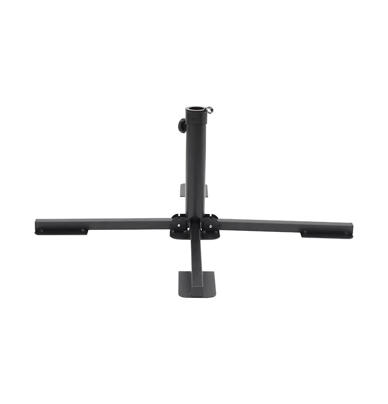 Parasol Base Foldable for 1.5"/1.9" Pole Glossy Black Steel