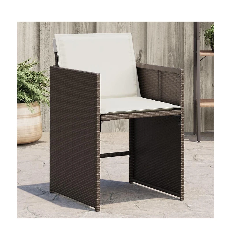 Patio Chairs with Cushions 4 pcs Poly Rattan