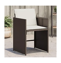 Patio Chairs with Cushions 4 pcs Poly Rattan