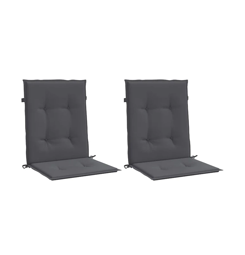 vidaXL Garden Lowback Chair Cushions pcs Anthracite 39.4"x19.7"x1.2" Oxford Fabric