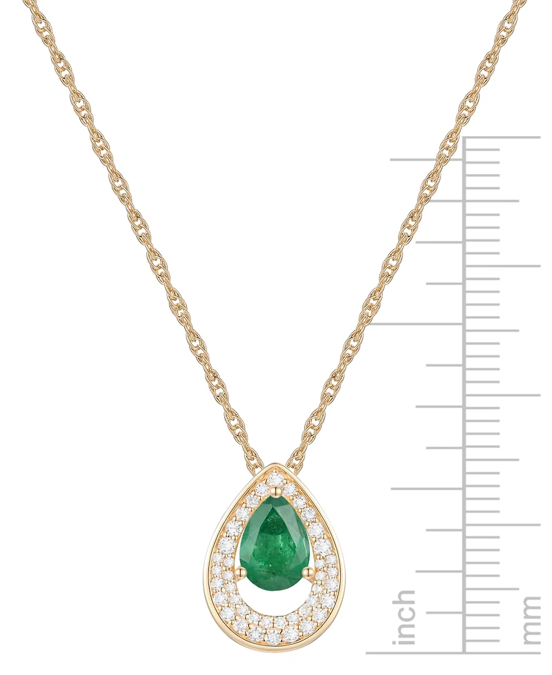 Macy's Sapphire (7/8 ct. t.w.) & Diamond (1/5 Pear Pendant 18" Necklace 14k White Gold (Available Ruby Emerald)
