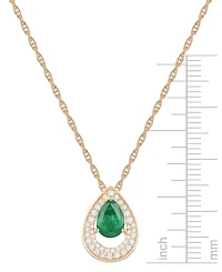 Macy's Sapphire (7/8 ct. t.w.) & Diamond (1/5 Pear Pendant 18" Necklace 14k White Gold (Available Ruby Emerald)