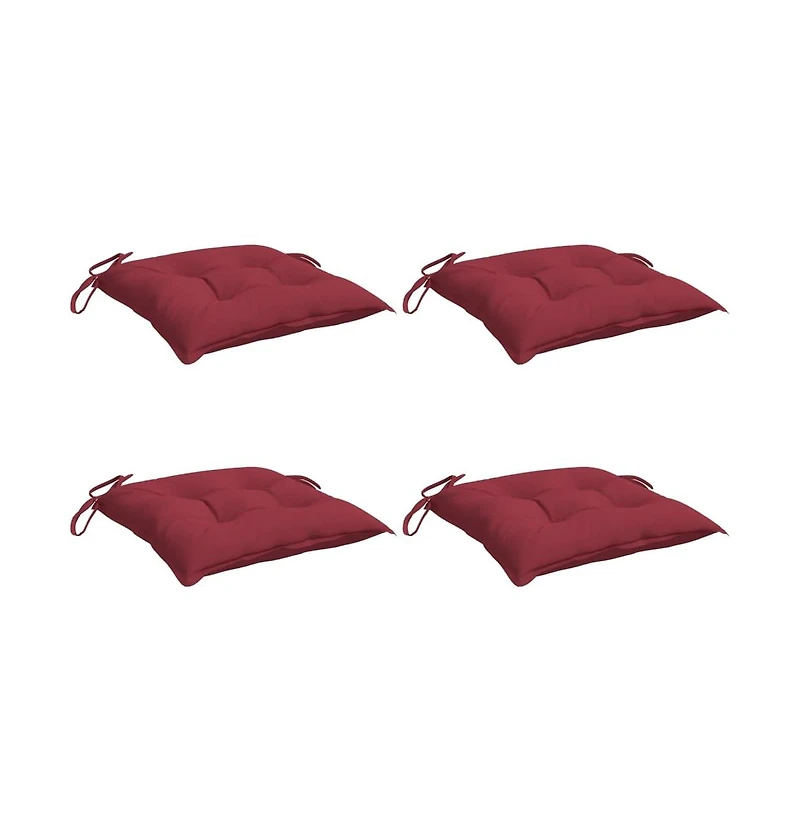 vidaXL Chair Cushions 4 pcs Wine Red 15.7"x15.7"x2.8" Oxford Fabric