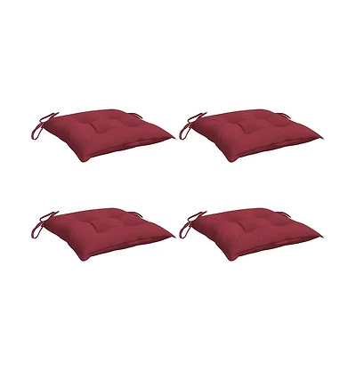 vidaXL Chair Cushions 4 pcs Wine Red 15.7"x15.7"x2.8" Oxford Fabric