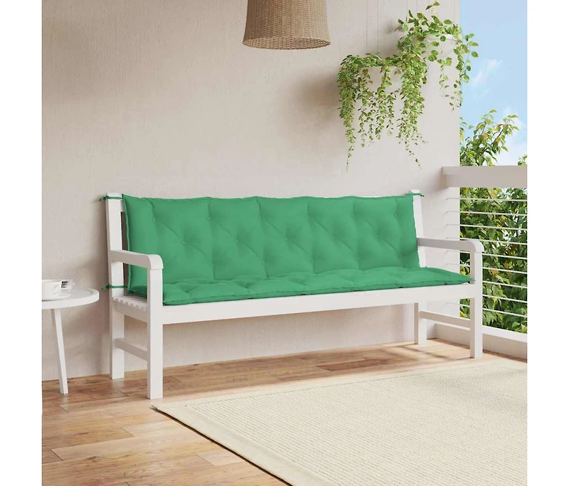 Garden Bench Cushion Green 70.9"x(19.7"+19.7")x2.8" Oxford Fabric