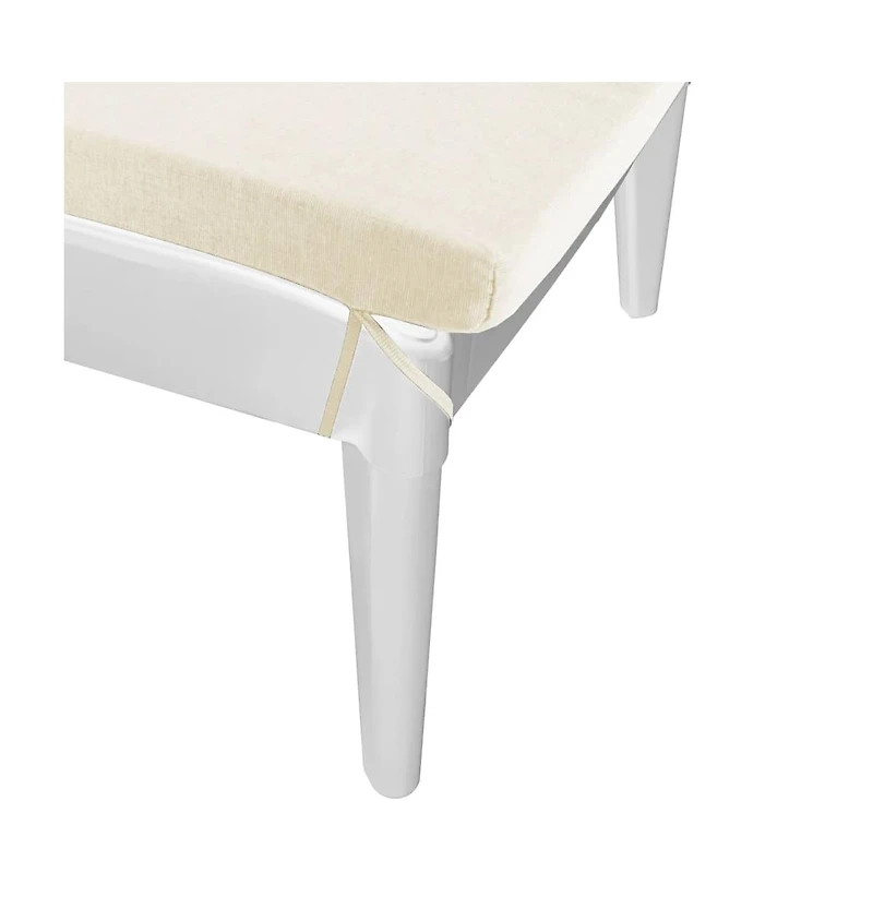 Sun Lounger with Cushion White 73.2"x23.6"x11.4" Pp
