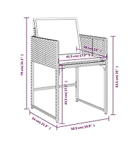 Patio Chairs with Cushions 4 pcs Gray Poly Rattan