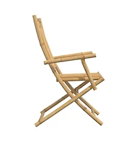 vidaXL Garden Chair Set of 2 Natural Bamboo Bamboo Medium Foldable