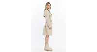 Furniq Uk Women's Genuine Leather Trench Coat, Beige