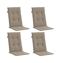 Garden Highback Chair Cushions 4 pcs Taupe 47.2"x19.7"x1.2" Fabric