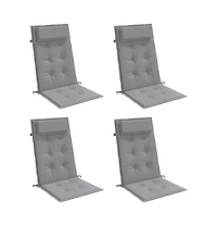 Highback Chair Cushions 4 pcs Gray Oxford Fabric