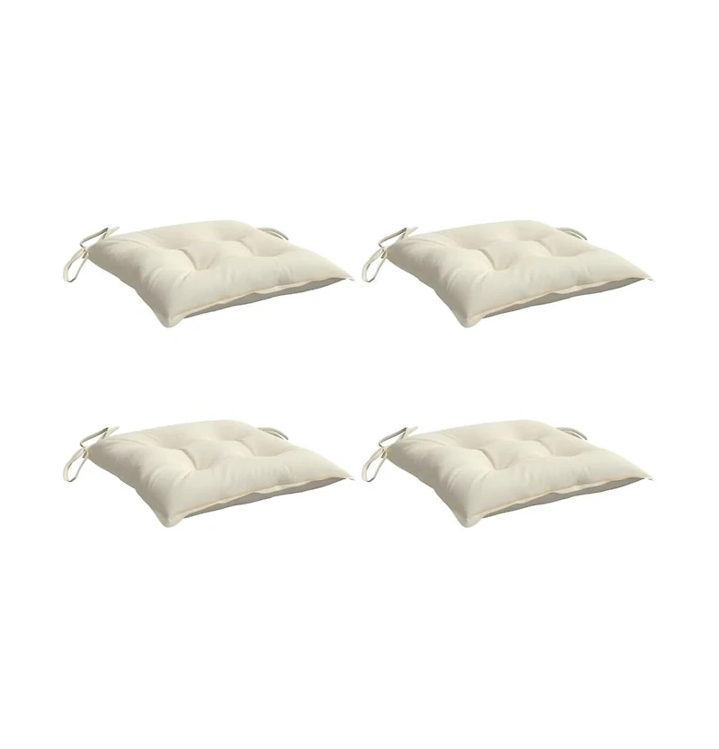 Chair Cushions 4 pcs Cream White 15.7"x15.7"x2.8" Oxford Fabric