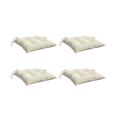 Chair Cushions 4 pcs Cream White 15.7"x15.7"x2.8" Oxford Fabric