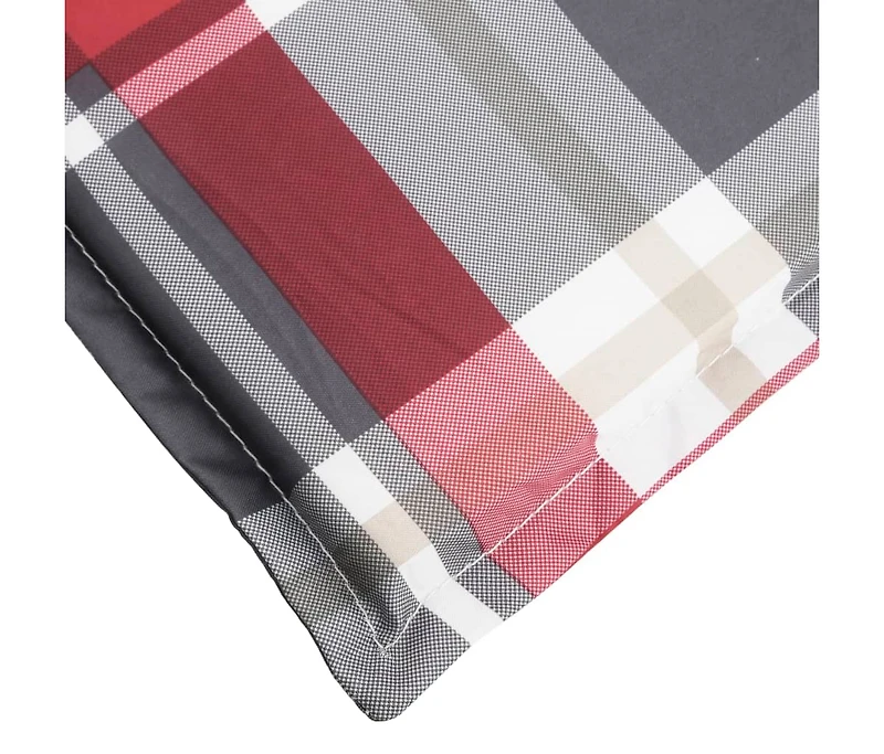 Sun Lounger Cushion Red Check Pattern 78.7"x23.6"x1.2" Oxford Fabric