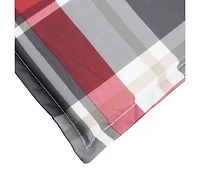 Sun Lounger Cushion Red Check Pattern 78.7"x23.6"x1.2" Oxford Fabric