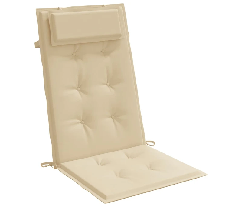 Highback Chair Cushions 2 pcs Beige Oxford Fabric