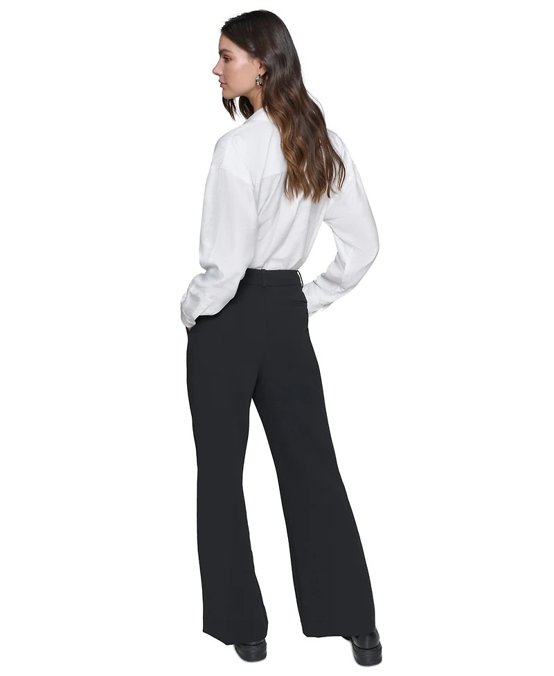 Karl Lagerfeld Paris Women's Bootcut High-Rise Pants