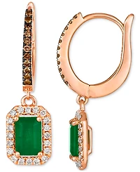 Le Vian Emerald (3/4 ct. t.w.) Nude Diamonds (1/4 ct. t.w.) & Chocolate Diamonds (1/8 ct. t.w.) Drop Earrings in 14k Strawberry Gold