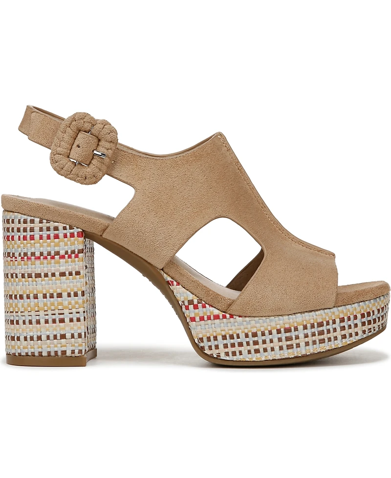 LifeStride Women's Audra Open Square Toe Block Heel Platform Sandals