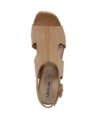 LifeStride Women's Audra Open Square Toe Block Heel Platform Sandals