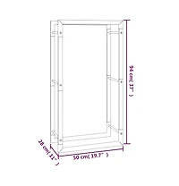 Firewood Rack Matt Black 19.7"x11"x37" Steel