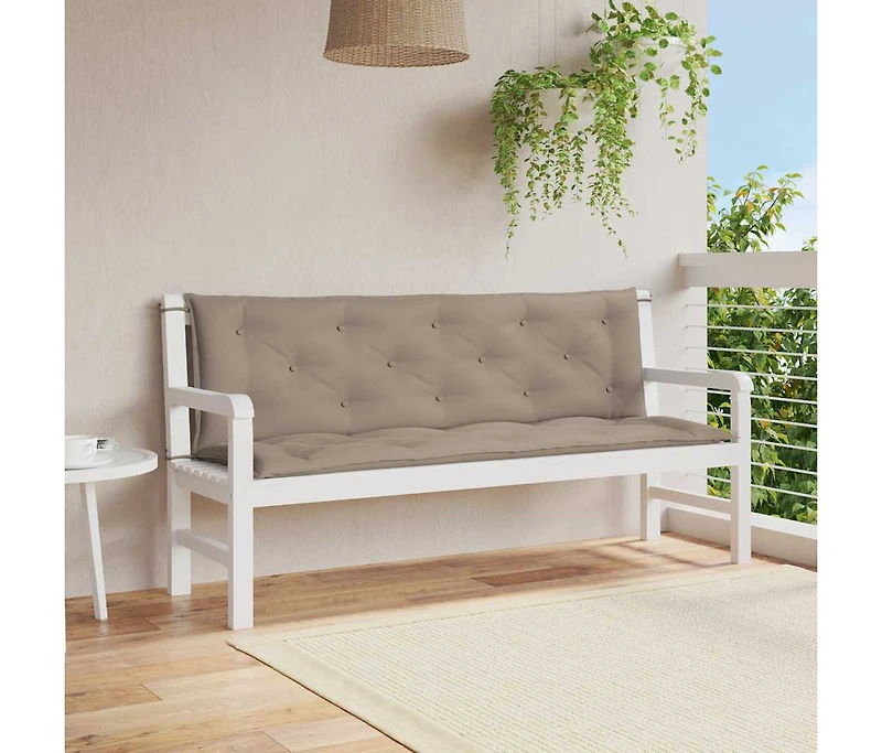 Garden Bench Cushion Taupe 59.1"x(19.7"+19.7")x2.8" Oxford Fabric