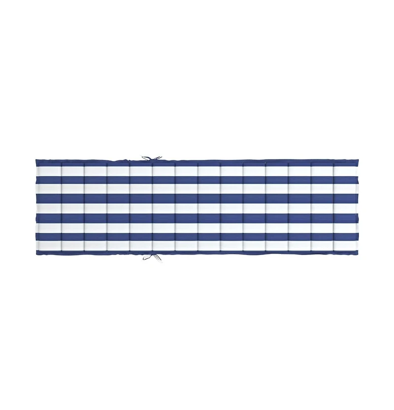 vidaXL Sun Lounger Cushion Blue&White Stripe Oxford Fabric