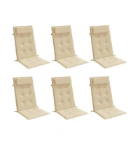 vidaXL Highback Chair Cushions 6 pcs Beige Oxford Fabric