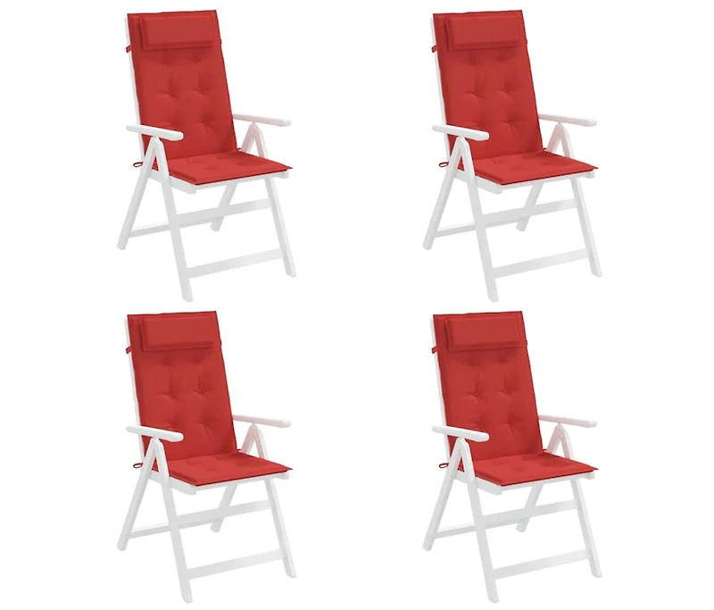 vidaXL Highback Chair Cushions 4 pcs Red Oxford Fabric