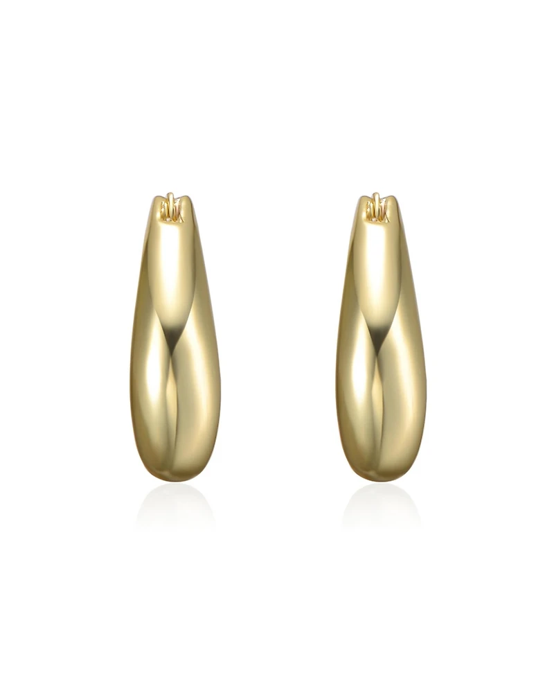 Artistic Puffy Hoop Earrings White Gold Plated or 14K