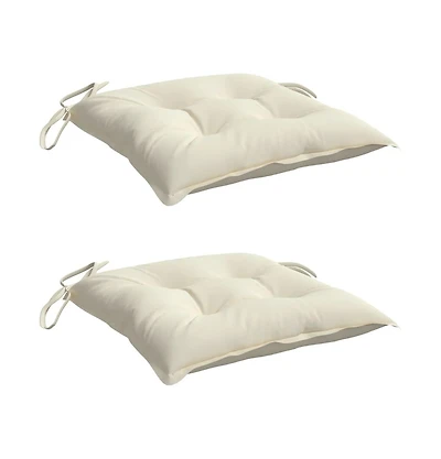 vidaXL Chair Cushions 2 pcs Cream White 15.7"x15.7"x2.8" Oxford Fabric
