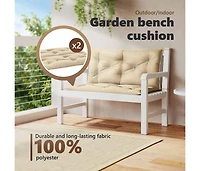 Garden Bench Cushion Beige 39.4"x(19.7"+19.7")x2.8" Oxford Fabric