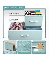 Sorbus 5 Drawers Dresser- Storage Unit with Steel Frame, Wood Top, Fabric Bins - for Bedroom, Closet