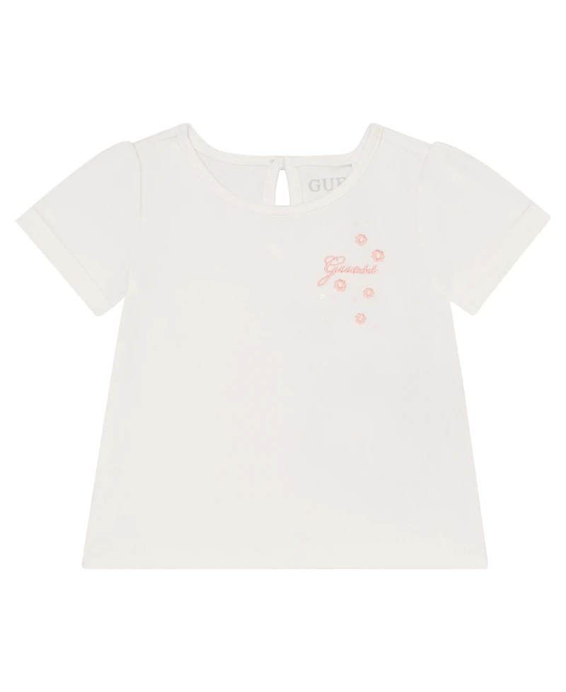 Guess Baby Girl 2-Piece Short Sleeve T-Shirt and Mesh Sequin Skirt