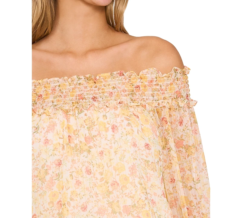 CeCe Women's Ruffle-Cuff Off-the-Shoulder Blouse