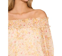 CeCe Women's Ruffle-Cuff Off-the-Shoulder Blouse