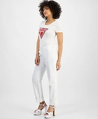 Guess Women's Celia Boyfriend High-Rise Cuffed-Hem Jeans