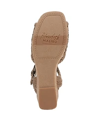 Blowfish Malibu Women's Aric Square Peep Toe Strappy Wedge Sandals