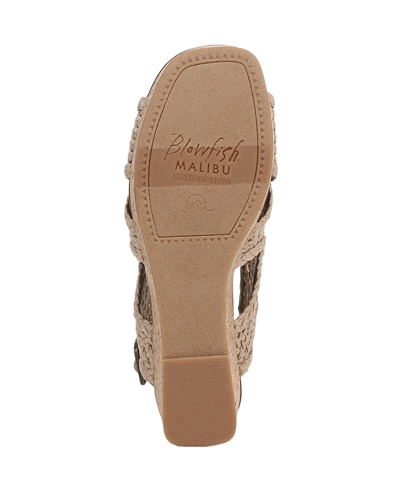 Blowfish Malibu Women's Andrea Square Peep Toe Slingback Wedge Sandals
