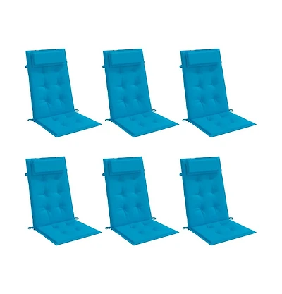vidaXL Highback Chair Cushions 6 pcs Light Blue Oxford Fabric