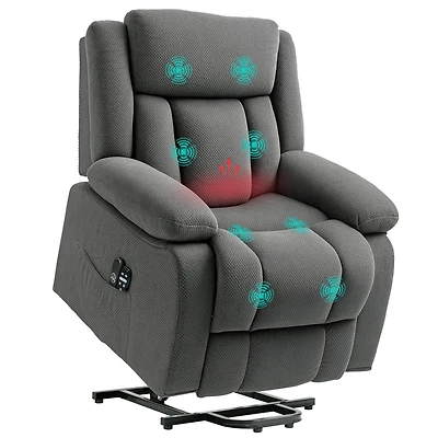 Homcom Power Lift Recliner Chair with Massage and Heat, for Elderly,