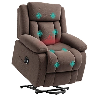 Homcom Power Lift Recliner Chair with Massage and Heat, for Elderly,