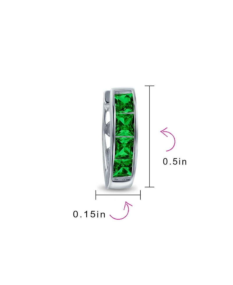 Bling Jewelry Small Cz Hoop Earrings Gold-Plated Sterling Silver Multi-Color Options