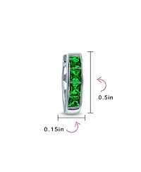 Bling Jewelry Small Cz Hoop Earrings Gold-Plated Sterling Silver Multi-Color Options