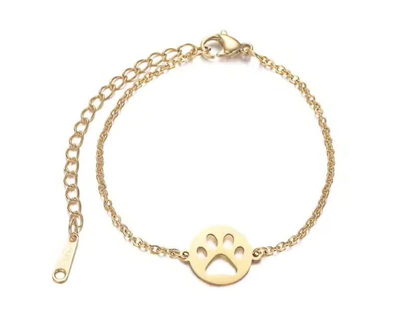 LoveyPaws Link Charm Paw Print Bracelet
