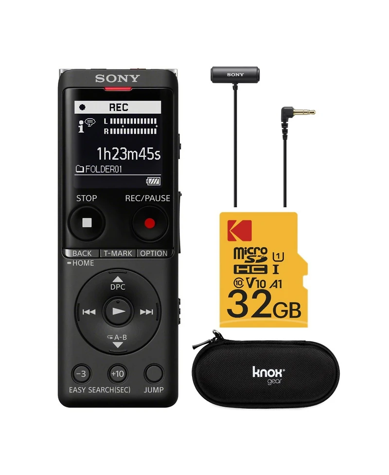 Sony Icd-UX570 Series UX570 Digital Voice Recorder with Ecm-LV1 Lav Mic Bundle