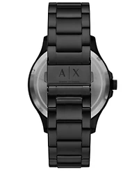 A|X Armani Exchange Men's Automatic Three-Hand Black Stainless-Steel Watch, 46mm