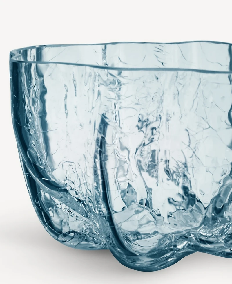Kosta Boda 3.8" Circular Crystal Glass Crackle Bowl