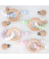 GooseWaddle Attachable Wooden & Silicone Teether - Lavender