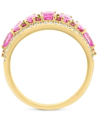 Effy Pink Sapphire (1-3/4 ct. t.w.) & Diamond (1/4 ct. t.w.) Graduated Openwork Statement Ring
